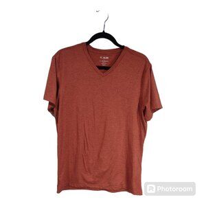 Algo Performance Men's V Neck Burnt Orange Short Sleeve Tee Size M